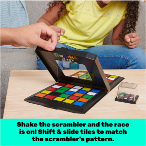 Rubik’S, Race:Classic Fast-Paced Strategy Sequence Brain Teaser Travel Board Game Two-Player Speed Solving Face-Off, for Adults and Kids Ages 7 and Up