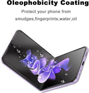 T Tersely [2 Pack] HYDROGEL Screen Protector for Samsung Galaxy Z Flip 3 5G, Full Support Fingerprint Unlock Aqua Flex Anti-Scratch Soft Protective TPU Film for Galaxy Z Flip3 5G