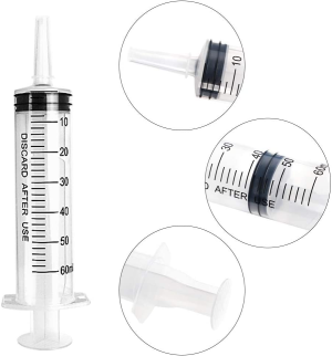 60Ml Syringe with Caps (2Pcs)