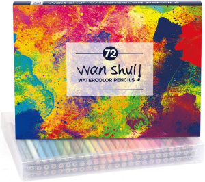 72 Watercolor Pencils Set – Premium Artist Lead 72 Vibrant Colors No Duplicates Pre-Sharpened Colored Pencils Ideal for Coloring, Blending and Layering, Sketching, Crafting