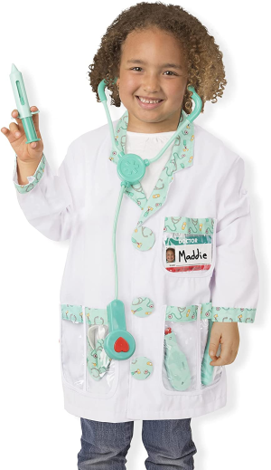 Melissa & Doug 4839 Doctor Role Play Costume Dress-Up Set (7 Pcs),Green