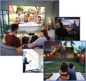 Xcellent Global 130 Inch Projector Screen, 16:9 HD Foldable Anti-Crease Anti-Light Movies Screen, Projection Screen for Home Backyard Theater Outdoor Indoor HG584