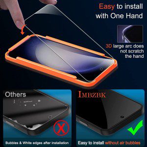 [4+4 Pack] IMBZBK for Samsung Galaxy S23 Screen Protector Tempered Glass Accessories 4 Pack Screen Protector for Samsung Galaxy S23 4 Pack Camera Lens Protector Case Friendly Fingerprint Compatible