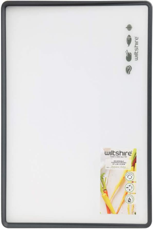 Wiltshire Plastic and Bamboo Reversible Chopping Board, White/Brown