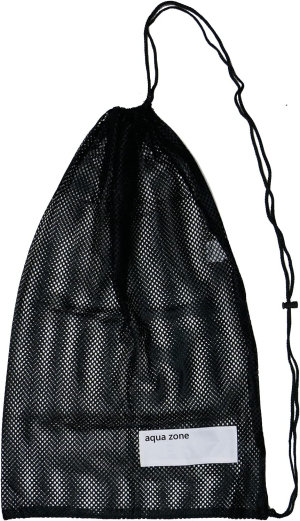 Drawstring Sports Equipment Mesh Bag for Swimming Beach Diving Travel Gym (Black-2)