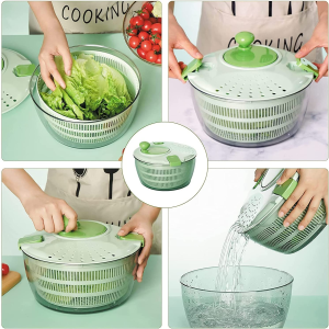 Avitong Salad Spinner,Easy to Clean Lettuce Spinner with Bowl, Vegetable Washer Dryer Dishwasher Safe Ideal for Vegetables and Fruits, BPA Free,4L