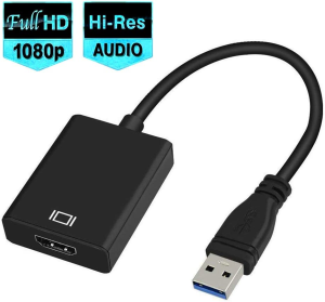 USB to HDMI Adapter, 1080P HD Audio Video Converter,Usb 3.0/2.0 to HDMI Multiple Monitors Cable Compatible with Windows XP 7/8/ 8.1/10 for PC Laptop Projector HDTV（黑）