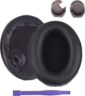 WH-1000XM4 Ear Cushions Replacement Noise Isolation Ear Pads Compatible with Sony WH1000XM4 Wireless Noise Canceling Over-Ear Headphones- Added Thickness & Plastic Stick(Black)