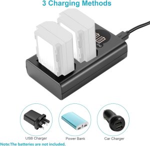 Neewer Dual USB Charger for Sony NP-FZ100 Battery, Compatible with Sony ZV-E1, FX3, FX30, A1, A9 II, A7R V, A7S III, A7 IV, A6600, A7C Cameras, Designed with LCD Display, Versatile Charging Options