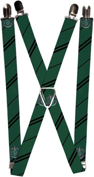 Buckle-Down Suspenders-Slytherin Crest/Stripe Green/Black