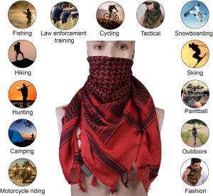 Shemagh Scarf Men & Women Tactical 100% Cotton Military Head Neck Wrap Shawl Motorcycle Hiking Paintball Face Mask 42”X42”