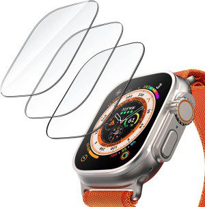 Jetech Screen Protector for Apple Watch Ultra 2/1 49Mm, Tempered Glass, HD Clear, 3 Pack