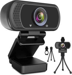 Webcam HD Jfmshop 1080P Web Camera, USB PC Computer Webcam with Microphone, Laptop Desktop Full HD Camera Video Webcam 110 Degree Widescreen, Pro Streaming Webcam for Recording, Calling, Conferencing, Gaming (D10)