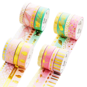 Yubbaex 16 Rolls Gold Washi Tape Set Masking Decorative Tapes for Arts, DIY Crafts, Bullet Journal Supplies, Planners, Scrapbooking -Cute Golden-