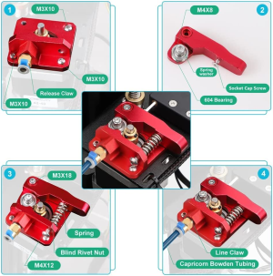 CREALITY All Aluminum Upgraded MK8 Extruder Drive Feed for Ender 3,Ender 3 V2, Ender 3 Pro, Ender 5, CR-10, CR-10S, CR-10S4 and CR-10S5