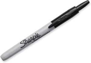 Sharpie Retractable Permanent Marker, Fine Point, Black, 1 Count