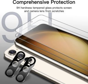 Jetech Screen Protector for Samsung Galaxy S23 5G 6.1-Inch with Camera Lens Protector, Tempered Glass Film, Fingerprint ID Compatible, HD Clear, 2-Pack Each