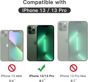 Jetech Full Coverage Screen Protector for Iphone 13/13 Pro 6.1-Inch, Black Edge Tempered Glass Film with Easy Installation Tool, Case-Friendly, HD Clear, 3-Pack