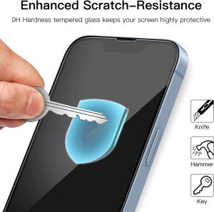 Jetech Full Coverage Screen Protector for Iphone 14 6.1-Inch, Black Edge Tempered Glass Film with Easy Installation Tool, Case-Friendly, HD Clear, 3-Pack