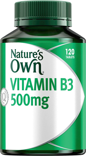 Nature’S Own Vitamin B3 500Mg Tablets 120 – Vitamin B Supports Energy Levels & Relieves Tiredness in Healthy Individuals – Aids Metabolism of Carbohydrates & Dietary Fats – Supports Skin Health