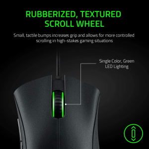 Razer Deathadder Essential Gaming Mouse: 6400 DPI Optical Sensor – 5 Programmable Buttons – Mechanical Switches – Rubber Side Grips – Classic Black