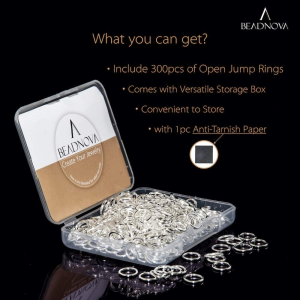 BEADNOVA 8Mm Iron Open Jump Ring Silver Plated Jewelry Making Jump Ring (300Pcs)