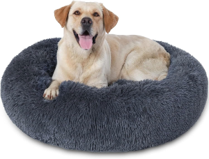 Stormhero Dog Bed Calming Pet Bed, anti Anxiety Cozy Pet Bed Plush Cuddler Soft Puppy Sofa, Cat Cushion Machine Donut anti Anxiety Pet Cushion for Cat, Puppy, Medium Pet, 60Cm, Grey