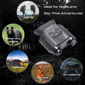 Grey Bear Night Vision Star I Infrared Binocular I Night Vision 180M I 9X Magnification I Digital Widescreen I Photo & Video Function