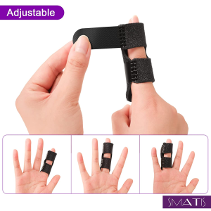 SMATIS Trigger Finger Splint, 2 Pieces Finger Brace for Arthritis Pain and Support with Aluminum Strip, Adjustable Finger Splints Fits Index Finger, Middle Finger, Ring Finger