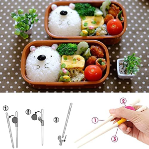 Training Chopsticks, 4 Pairs Chopsticks Reusable Easy to Use Chopsticks Helper Learner Chopsticks Right or Left Handed for Beginners