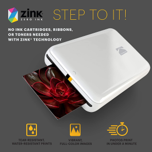 Zink Kodak Step Wireless Mobile Photo Printer – White (RODMP20AMZW)