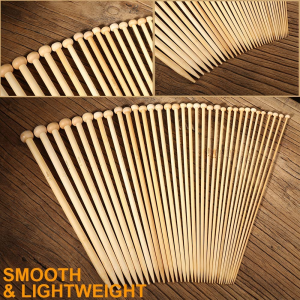 36PCS Bamboo Knitting Needles Single Pointed Carbonized Knitting Needles 18 Sizes 2.0Mm-10.0Mm Use for Handmade Creative DIY 9 Inches Length