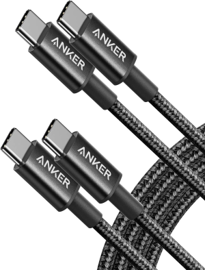 USB C Cable, Anker 2 Pack New Nylon USB C to USB C Cable 60W, PD Type C Charging Cable for Macbook Pro 2020, Ipad Pro, Galaxy S20, Switch, Pixel, LG and Other USB C Charger (1.8M)