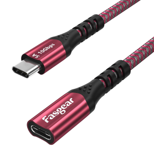 USB C Extension Cable 50Cm Fasgear 10Gbps USB 3.2 Gen 2X1 Type C Male to Female Extender Cord 4K@60Hz Video Audio Output Compatible for PSVR2 Mac Book Pro Ipad Pro Galaxy S22/Switch/Pixel 6 1.6Ft Red