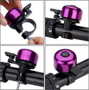 Paliston Bike Bell Bicycle Bell Crisp Sound for Adults Kids Boys Girls Purple & Purple