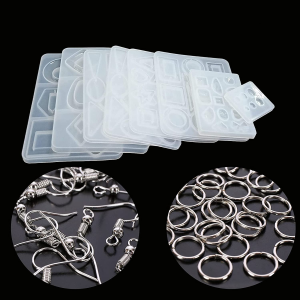 248 Pack Earring Resin Moulds Kit Set Epoxy Casting Silicone Mould Crystal Pendant Jewellery Making Molds with Earring Hooks Jump Rings Eye Pins for Wedding Birthday Gifts Handmade Craft DIY