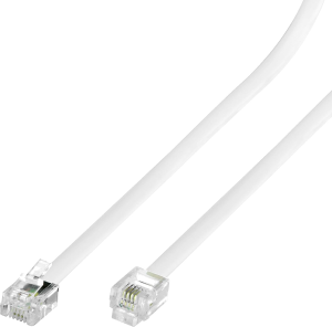 RJ11 6P4C Modular Telephone Extension Cable Phone Cord Line Wire (50 Feet, White)