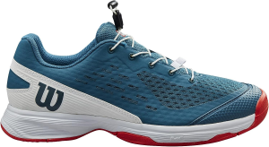 WILSON Junior Rush Pro Quicklace Tennis Shoe, Blue Coral/White/Fiesta, Size 2