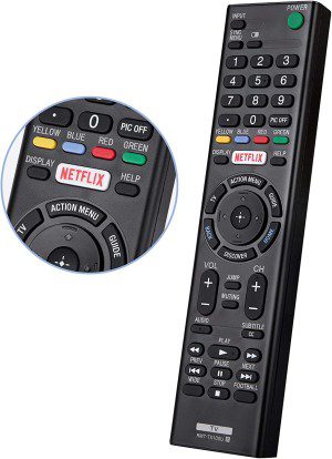 Universal Remote Control RMT-TX100U for All Sony TV Remote Replacement for All Sony LCD LED HDTV Bravia Smart Tvs, with Netflix Shortcut Button