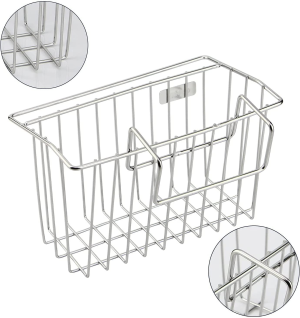 Sponge Holder, Sink Caddy Kitchen Brush Soap Dishwashing Liquid Drainer Rack – Stainless Steel