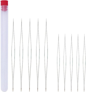 10PC Big Eye Beading Needles Easy Threading Tool for Bracelet Jewelry Making Seed Beads DIY with Storage Bottle