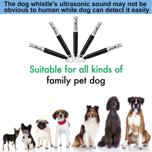 Dog Whistle, 2 Pack Professional Ultrasonic Dog Whistle to Stop Barking, Recall Training, Dog Whistles Training to Stop Barking Control Devices for Neighbors Dog, with Black Lanyard