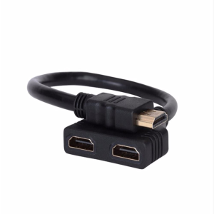 Hsy HDMI Cable 1080P Male to Dual HDMI Female 1 to 2 Way HDMI Splitter Adapter for HDMI HD,LED,LCD,TV (Black)