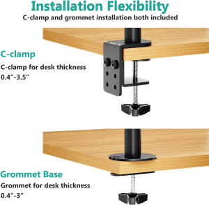 WALI Laptop Tray Desk Mount for 1 Laptop Notebook up to 17 Inch, Fully Adjustable, 22 Lbs Capacity with Vented Cooling Platform Stand (M00Lp)