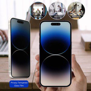 (2 Pack) Procase Iphone Privacy Screen Protector for Iphone 14 Pro 2022, 9H anti Spy Dark Tempered Glass Screen Film Guard for Iphone 14 Pro 6.1 Inch 2022, Case Friendly Bubble Free