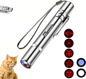 Cat Pointer Toy,Dog Laser Pointer,7 Adjustable Patterns Laser,Long Range 3 Modes Training Chaser Interactive Toy,Usb Recharge