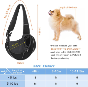 Pet Carrier Sling,Pet Dog Sling Breathable Mesh Hands-Free, Adjustable Shoulder Strap Messenger Handbag, Travel Tote Bag for Small Cats and Dogs