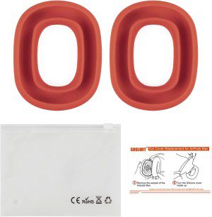 SOULWIT Silicone Ear Pads Cover Protector for Airpods Max Headphones Cushions, Sweatproof, Easily Washable, Rugged Durability – Red