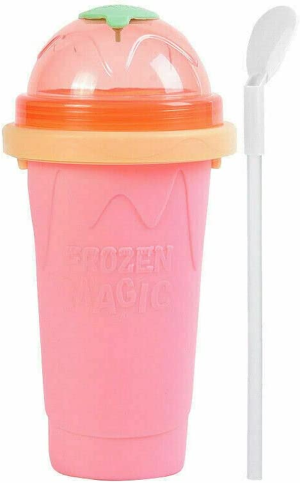 Slushie Maker Cup Quick Freeze Magic Squeeze Cup Milkshake Cup Ice Cream Maker (3, Green)