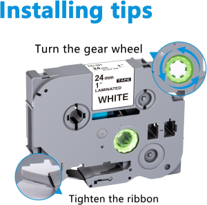 WEEMAY Compatible Label Tape Replacement for TZ-251 TZ251 Tze-251 Tze251 Black on White 1 Inch Labels 24Mm 0.94 Laminated Tape for Ptouch PT-P750W PTD600 PT-D600 PT-P700 PT-P900W Label Maker, 4 Packs